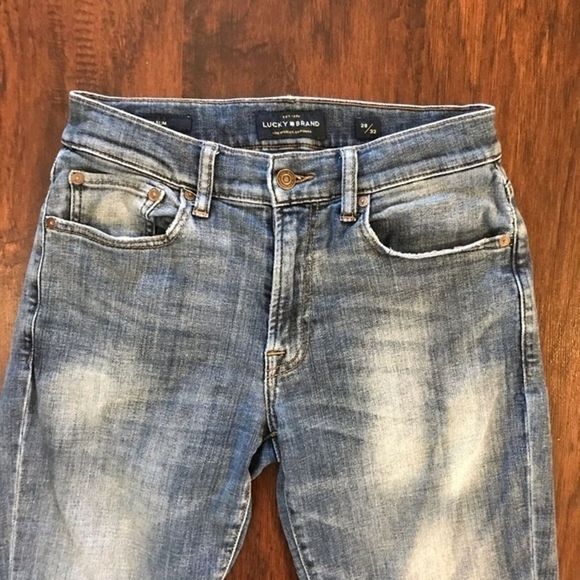 Lucky Brand Slim Fit Blue Distressed Jeans Size: 28X32 - Picture 2 of 12